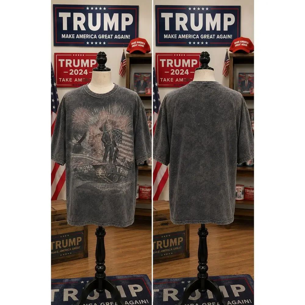 Trump Graphic Tee 3XL Acid Wash Patriotic Distressed T-Shirt